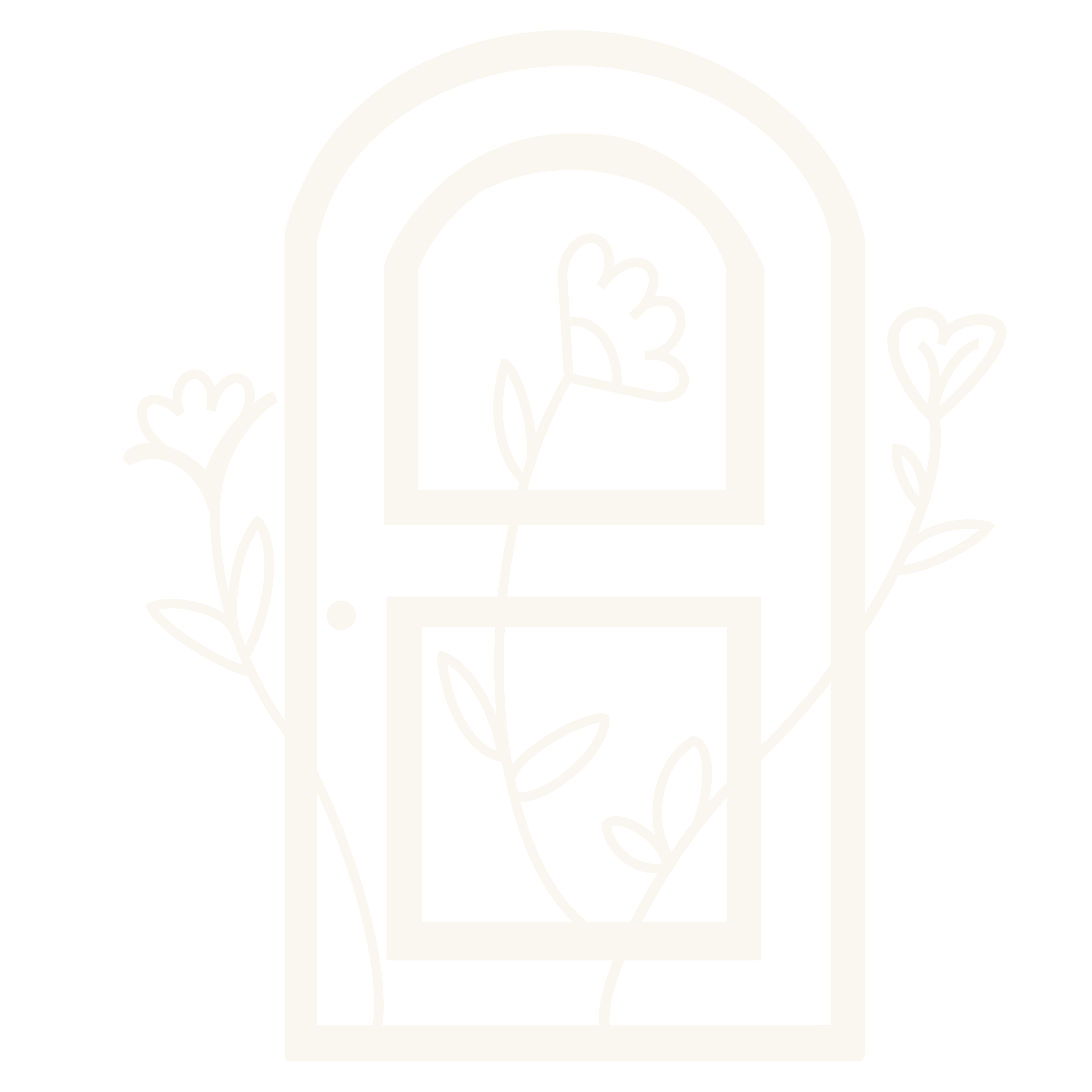 Interni di cuore - logo crema - porta e fiori stilizzati