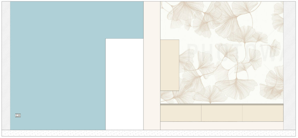 Disegno digitale prospetto living selezione colori